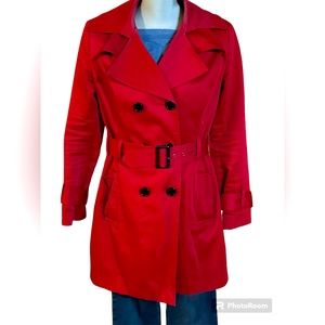 Red Belted Trenchcoat